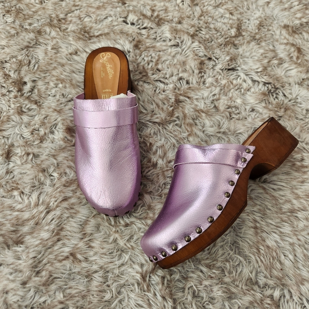 Seychelles Loud And Clear Clogs Metallic Purple Women's Size‎ 6.5